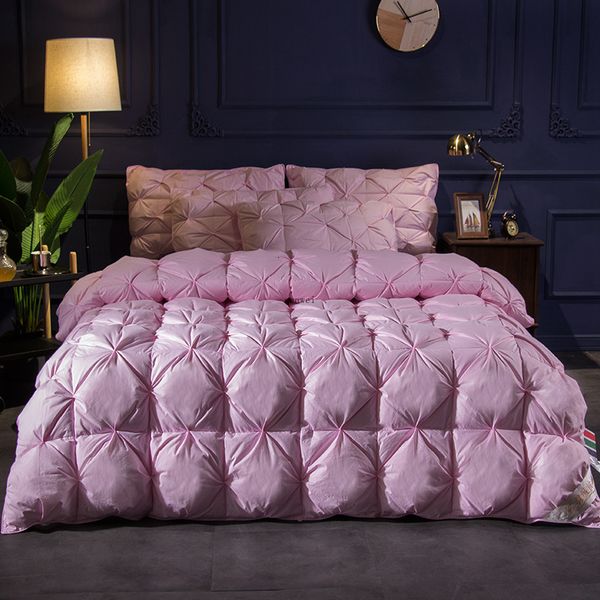 

2021 new comforter goose bed down alternative quilted duvet covers complete breathable insert/ size winter duvets ljlm