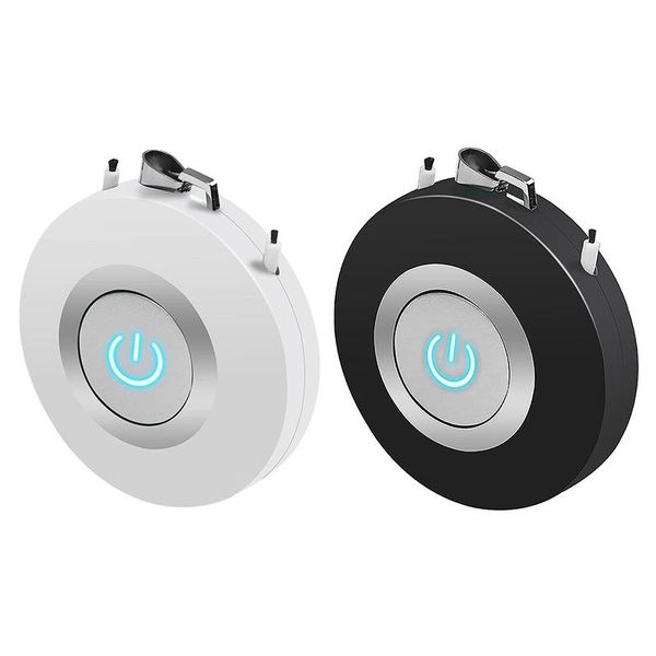 

2 pcs hanging neck air purifier, stylish personal wearable usb car oxygen bar negative ion air purifier, white & black