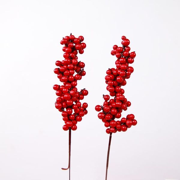 

party decoration 6pcs simulation red berries christmas tree accessories props