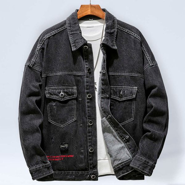 

jeans korean trend slim student handsome spring and autumn jacket men's new clothes, Black;brown