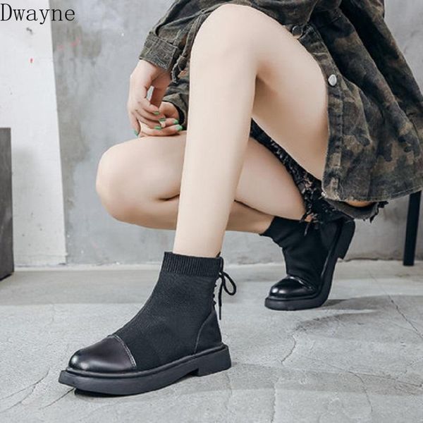 

boots handsome black female 2021 autumn wild short fashion socks single