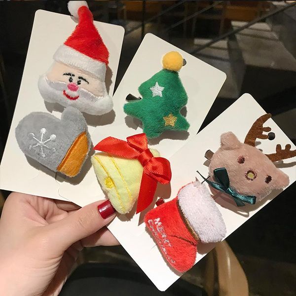 

hair clips & barrettes christmas accessories brooch dual purpose ins fashion japanese-style cool cute children holiday cartoon plush hea, Golden;silver