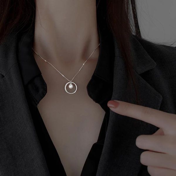 

chains the creative design circle shape inner necklace women fashion and personality of fine jewelry, Silver