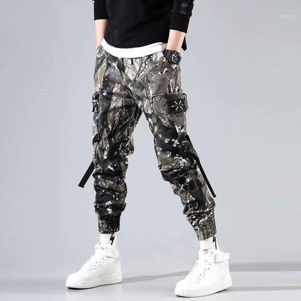 

men's pants 2021 streetwear hip hop sweatpants joggers trousers tactical mens cargo harem men pantalones hombre, Black