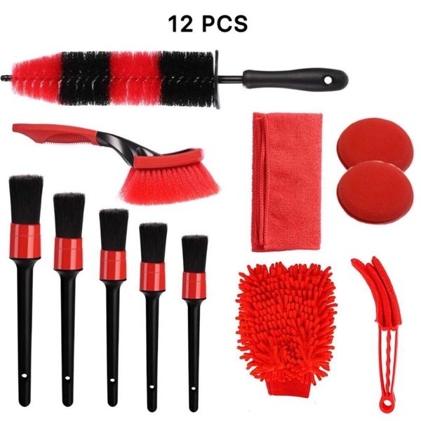 

car sponge 12 pcs wheel tire brush kit, detailing kit,long soft brush,short handle brush,wire automotive