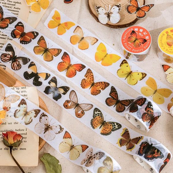 Enrole de presente Série de poema de borboleta vintage pacote de papel washi pacote diy diy diário decoração rótulo scrapbookinggift giftgift