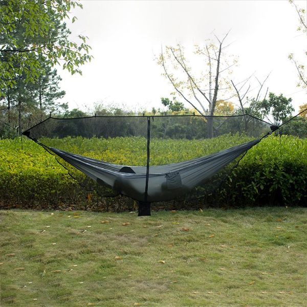

camp furniture outdoor double bug mosquito hammock net camping zipper separating lightweight with hooks