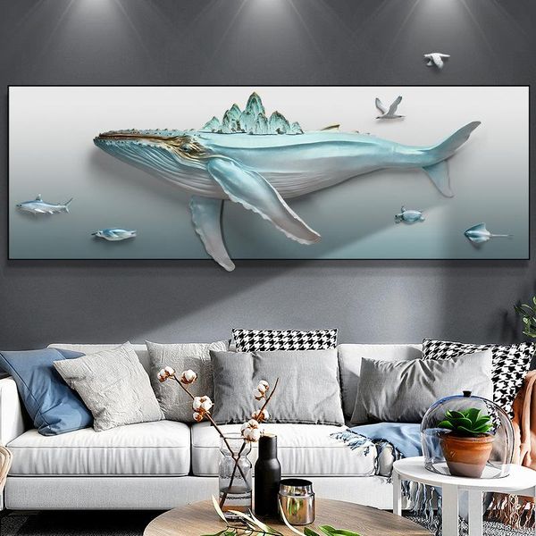 

decorative objects & figurines whale 3d relief painting living room decoration modern simple sofa background wall light luxury nordic hangin