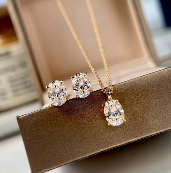 

s925 silver pendant necklace with 1.25" diamond stud earring sparkly color rose gold plated for women wedding jewelry gift engagement p