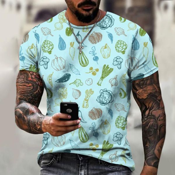 

men's t-shirts 3d print men t-shirt graphic sketch vegetables multicolor crew neck women child short sleeves casual soft asian, White;black