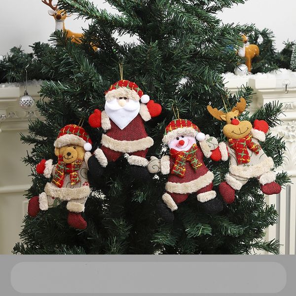 Accessori per l'albero di Natale Decorazione regalo Appeso pupazzo di neve cervo birra bambola piccolo ciondolo per le vacanze di Natale