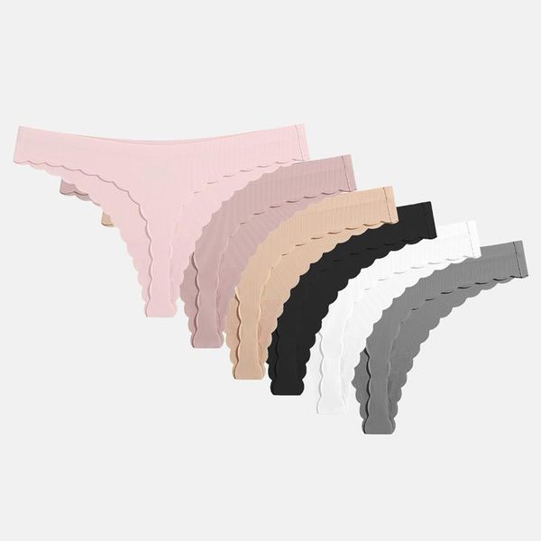 

women's panties underwear 1pc thong soft briefs low-waist g-string breathable comfortable fashion lingerie seamless bragas, Black;pink