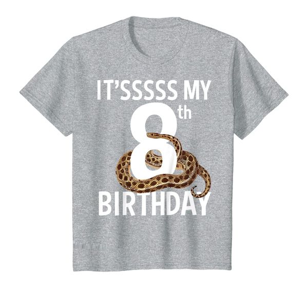 

kids 8 year old snake birthday party shirt reptile 8th gift, White;black