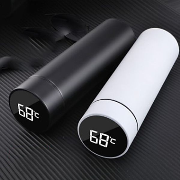 

fashion smart vacuum flask stainless steel temperature display led mug kettle with touch screen holiday gift ship