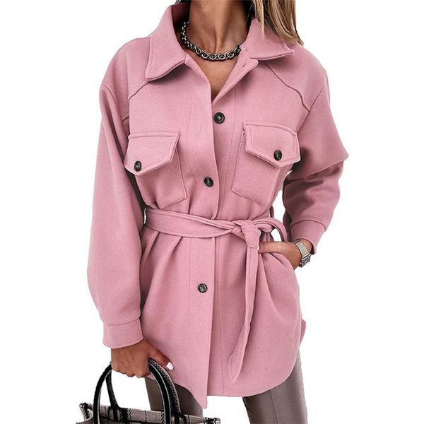 

women's jackets autumn jacket short coat casual fashion trend style long sleeve solid color single-breasted lapel top, Black;brown