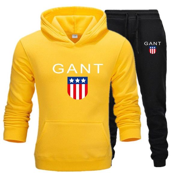 

2020new mens hoodie suit brand sportswear track suit suit mens pullover sweater hoodies + sports pants jogging mens hoodies, Black;brown