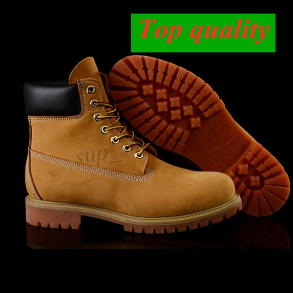 

men women classic yellow boots waterproof casual martin boot high cut snow boots hiking sports trainer shoes sneakers with box, Black