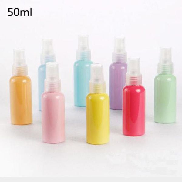 

storage bottles & jars 5pcs colorful spray sub-bottle plastic perfume bottle atomizer empty small cosmetic containers 50ml