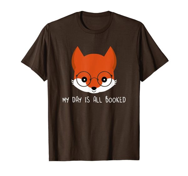 

my day is all booked. cute fox gifts for librarians reading t-shirt, White;black