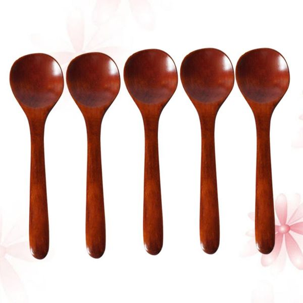 

spoons 5pcs small wooden for cooking honey tea coffee stirring spoon