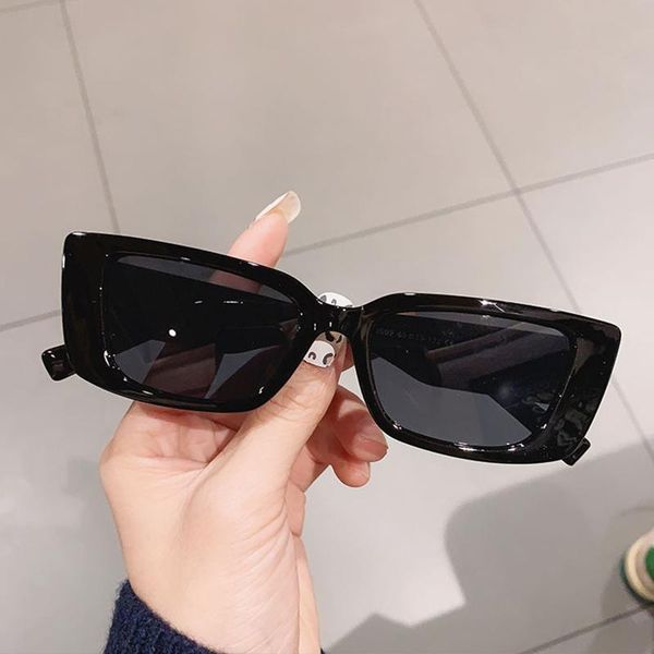

retro uv400 female rectangular oculos 2021 women brand glasses shades small frame sun designer sunglasses trendy white diptl, White;black
