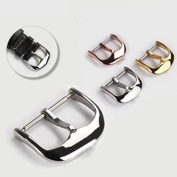 

watch bands pin buckle for cellini leather strap stainless steel accessories belt clasp 16mm 18mm 20mm, Black;brown