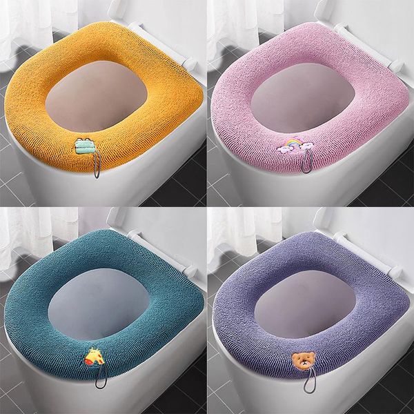 

toilet seat covers cartoon cover winter warm soft closestool mat pad universal plush cushion bathroom accessories