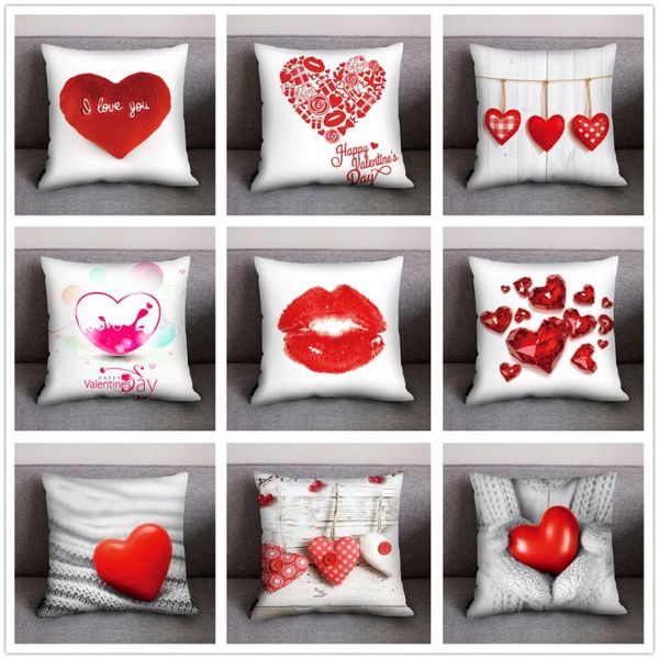 

cushion/decorative pillow print case polyester sofa car cushion cover home decor almofadas para throw pillows valentine's day gift