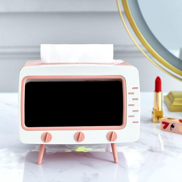 

tissue boxes & napkins retro tv napkin holder multi-function dispenser storage box cell phone case organizer paper