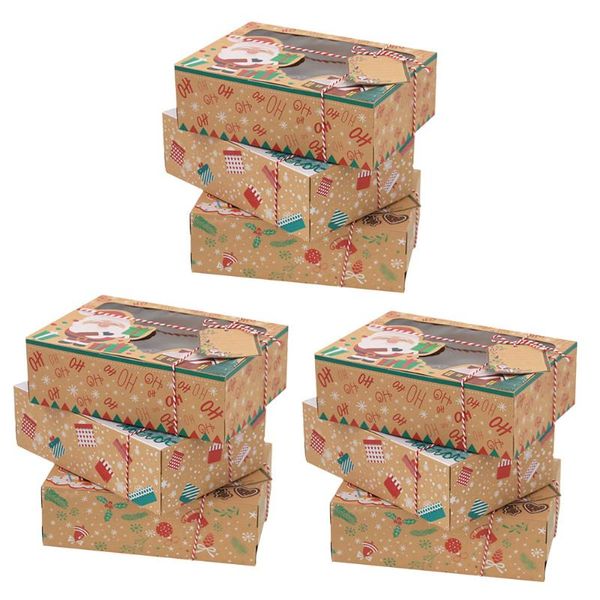 

gift wrap 1 set christmas cookie boxes kraft paper with clear window