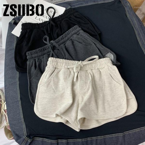 

women's shorts sports women summer skinny casual lady elastic waist short clothing solid color straight high size lace, White;black