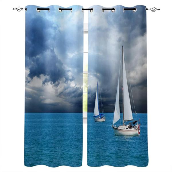 

curtain & drapes ocean nautical sailing window curtains home decor living room kitchen panel for bedroom