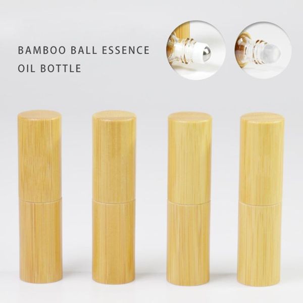 

storage bottles & jars bamboo wood glass empty essential oil makeup perfume bottle vial refillable portable travel container