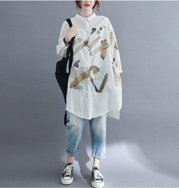 

casual dresses spring and summer products plus size women's korean style art stitching mid length shirt women dress, Black;gray