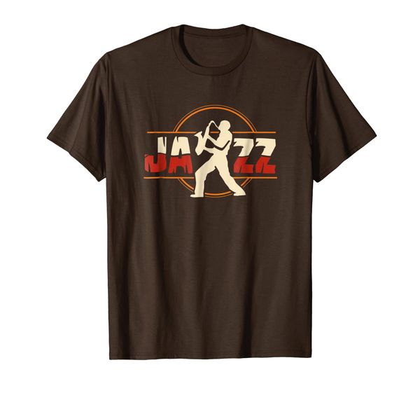 

vintage jazz t-shirt featuring a saxophone musician, White;black