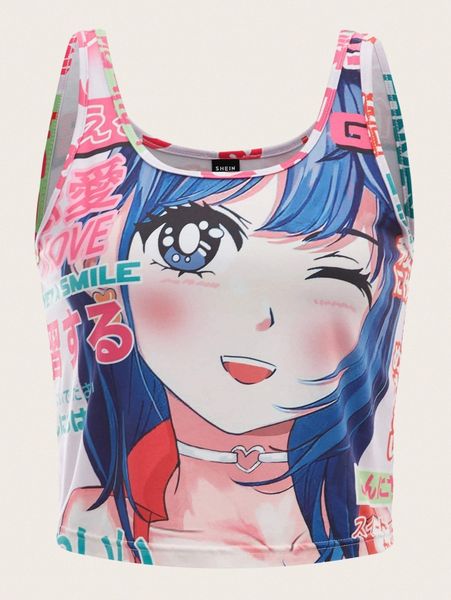 

japanese letter & figure graphic tank 39sa#, White