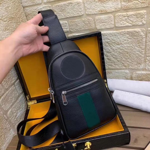 

brand designer men's leather casual waist bag 30*18*7cm