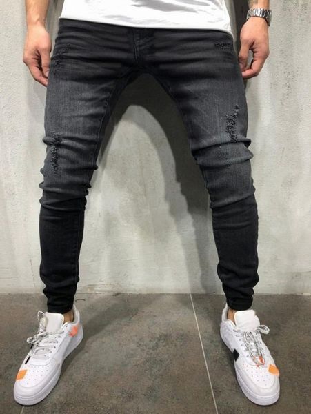 

men bleach wash ripped frayed skinny jeans z1zb#, Blue