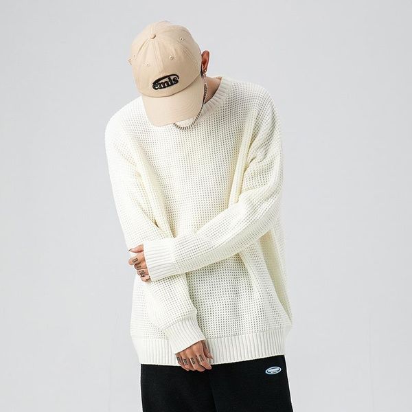 

men's sweaters brand chic sweater men fashion casual solid o-neck pull homme spring autumn cotton knitwear pullover clothing jersey, White;black