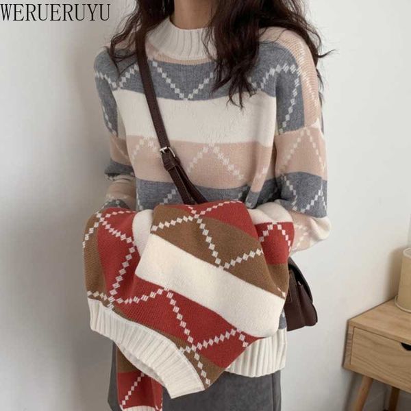 

werueruyu winter warm sweater pullover women long-sleeved knit half turtleneck sweater women jumper casual 210608, White;black