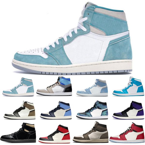 

brand new 1s man's basketball shoes turbo green hyper royal unc dark mocha obsidian dye court purple bred toe cactus jack chicago twist