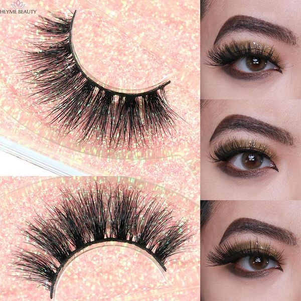 

false eyelashes heyme makeup 3d mink lashes dramatic fluffy soft wispy volume natural long thick cross eyelash reusable