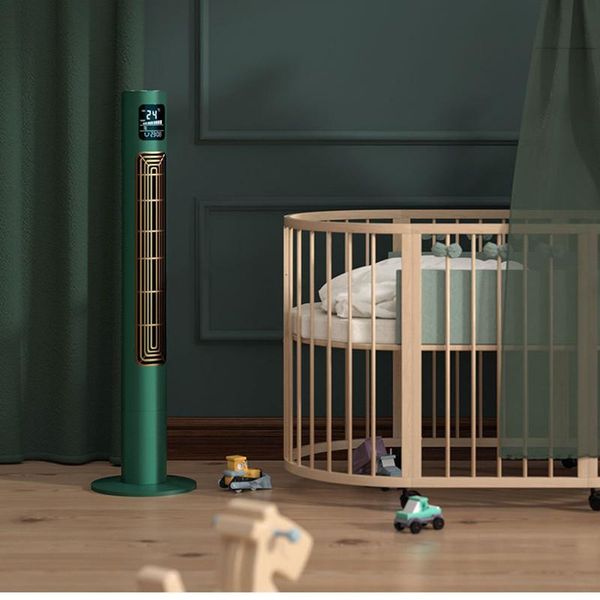 

electric fans cih green drill tower fan floor household remote control deskvertical leafless shaking head circulation