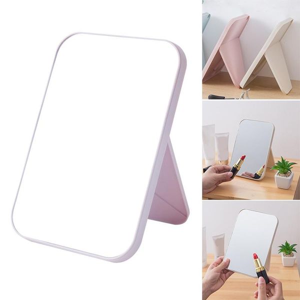 Spiegel Einseitiger Schminkspiegel Rechteckiger Waschtisch mit Klapphalterung Tisch Schreibtischständer für Mädchen Frauen LBE