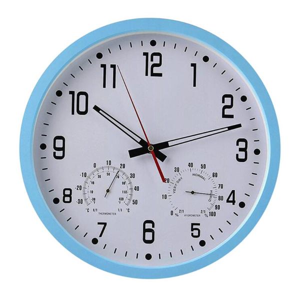 

simple design wall clock with temperature humidity monitor for living room