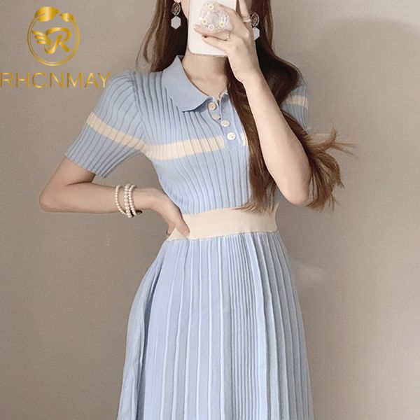 

elegant hit color patchwork korean knit dress women high waist hip skinny vestidos summer 2021 new pit pleat design robeswimwear bathing sui, Black;gray