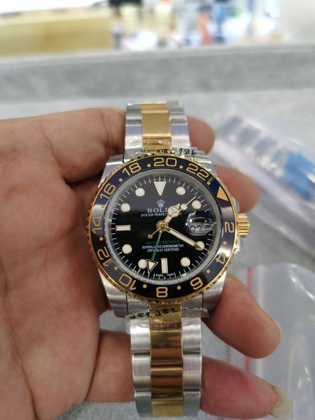 

with original box watch 2021 basel world 40mm gmt 116710ln 126710blro black ceramic bezel asia 2813 movement automatic mens watches, Slivery;brown