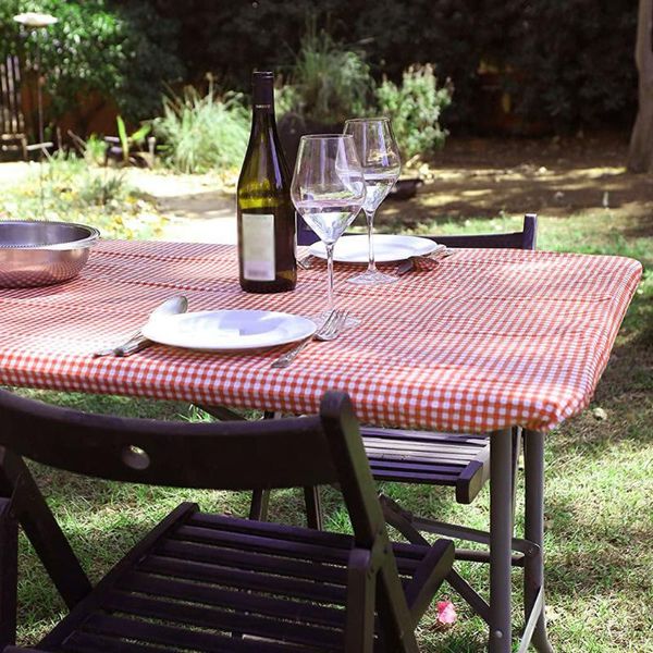

table cloth picnic cover outdoor waterproof elastic edged rectangular overlays fitted tablecloth 4ft banquet dining