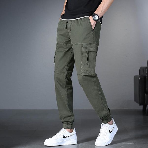 

men's pants multi-pocket cargo 2021 hip hop streetwear jogger pant men fashion trousers fitness casual military sweatpants, Black