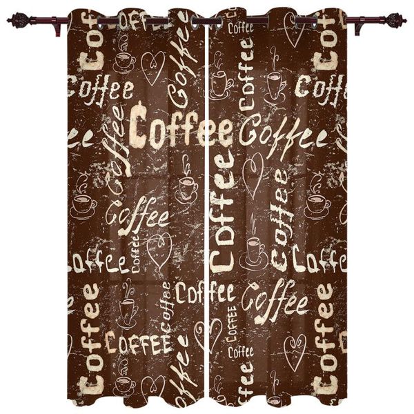 

curtain & drapes retro style farmhouse coffee windows curtains living room luxury decor christmas bedroom kitchen window
